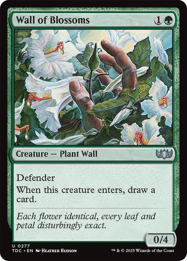 Wall of Blossoms 277 card from Commander: Tarkir: Dragonstorm