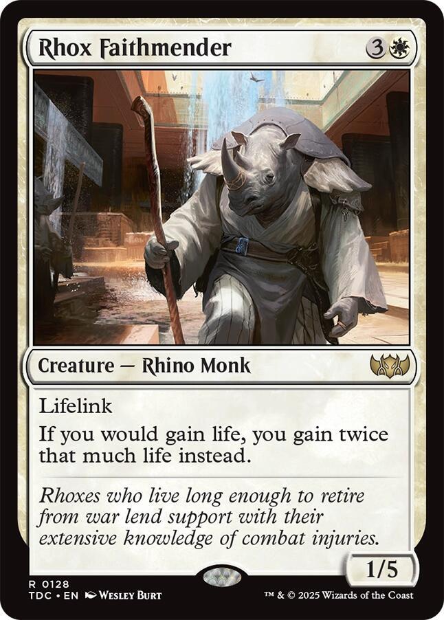 Rhox Faithmender 128 card from Commander: Tarkir: Dragonstorm