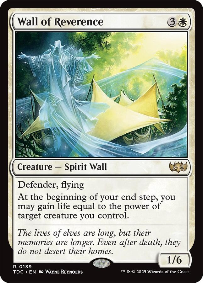 Wall of Reverence 139 card from Commander: Tarkir: Dragonstorm
