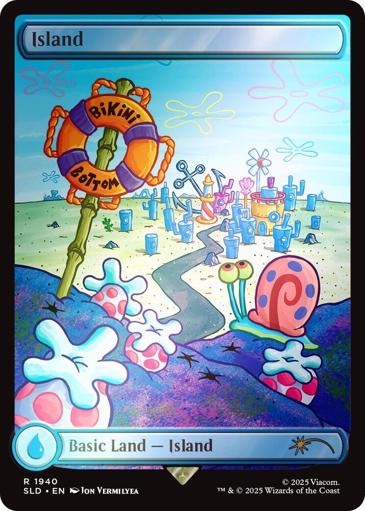 Island (Rainbow Foil) 1940 card from Secret Lair Drop Series
