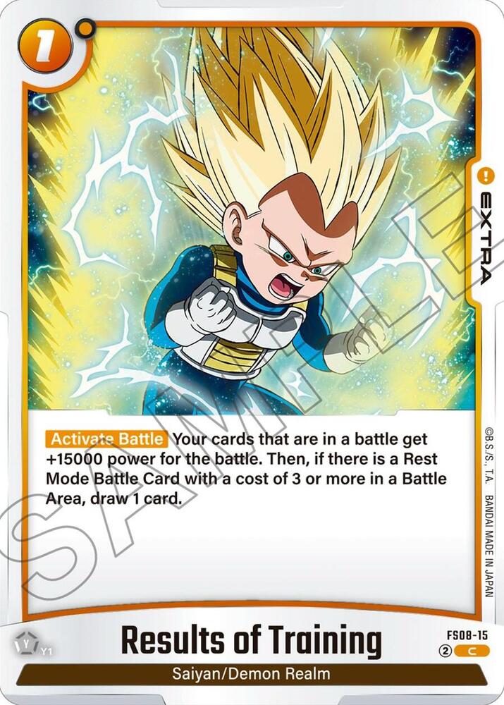 Results of Training FS08-15 card from Starter Deck 8: Vegeta (Mini) Super Saiyan 3