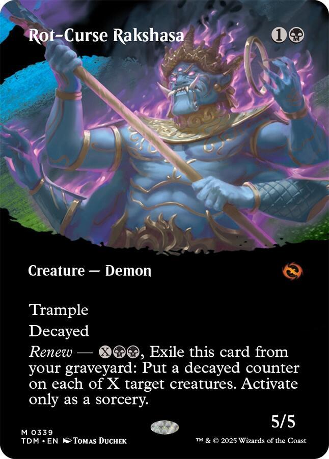 Rot-Curse Rakshasa (Borderless) 339 card from Tarkir: Dragonstorm