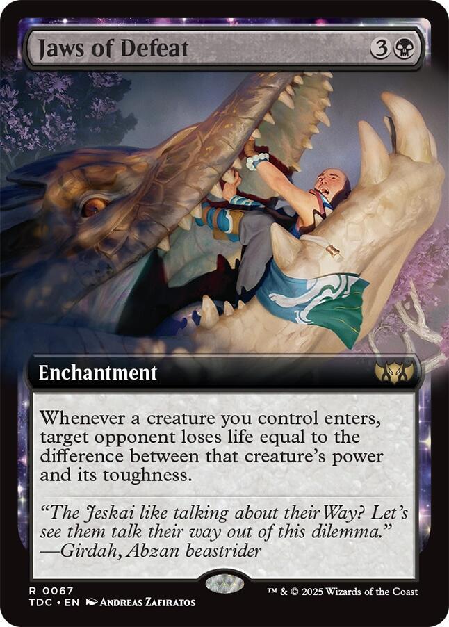 Jaws of Defeat (Extended Art) 67 card from Commander: Tarkir: Dragonstorm