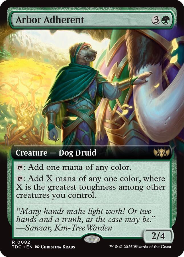 Arbor Adherent (Extended Art) 82 card from Commander: Tarkir: Dragonstorm