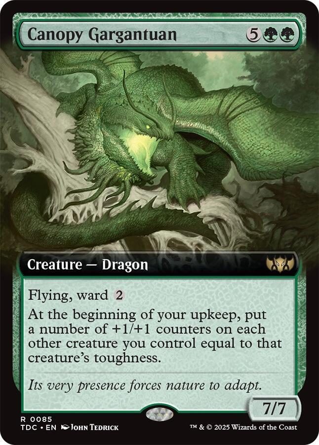 Canopy Gargantuan (Extended Art) 85 card from Commander: Tarkir: Dragonstorm
