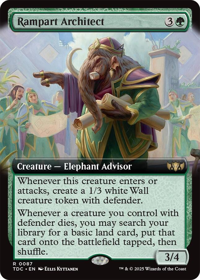Rampart Architect (Extended Art) 87 card from Commander: Tarkir: Dragonstorm