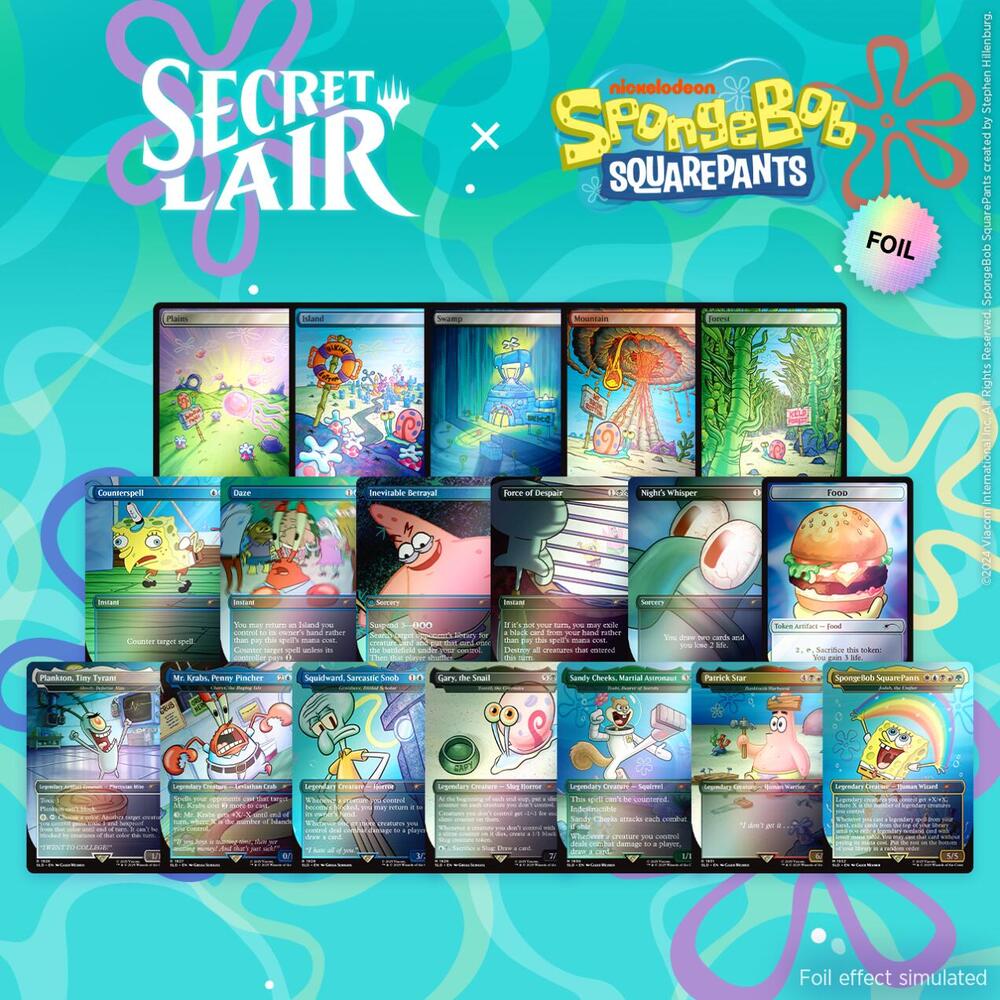 Secret Lair Drop: Our Boss is on Vacation Superdrop: Spongebob Squarepants Bundle - Rainbow Foil Edition card from Secret Lair Drop Series