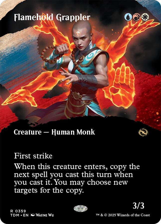 Flamehold Grappler (Borderless) 359 card from Tarkir: Dragonstorm
