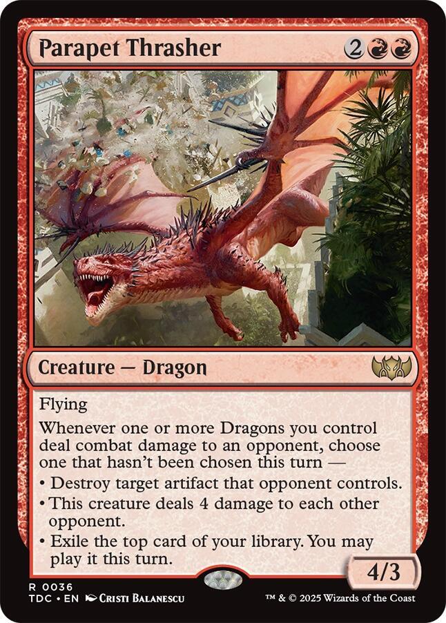 Parapet Thrasher 36 card from Commander: Tarkir: Dragonstorm