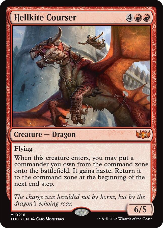 Hellkite Courser 218 card from Commander: Tarkir: Dragonstorm