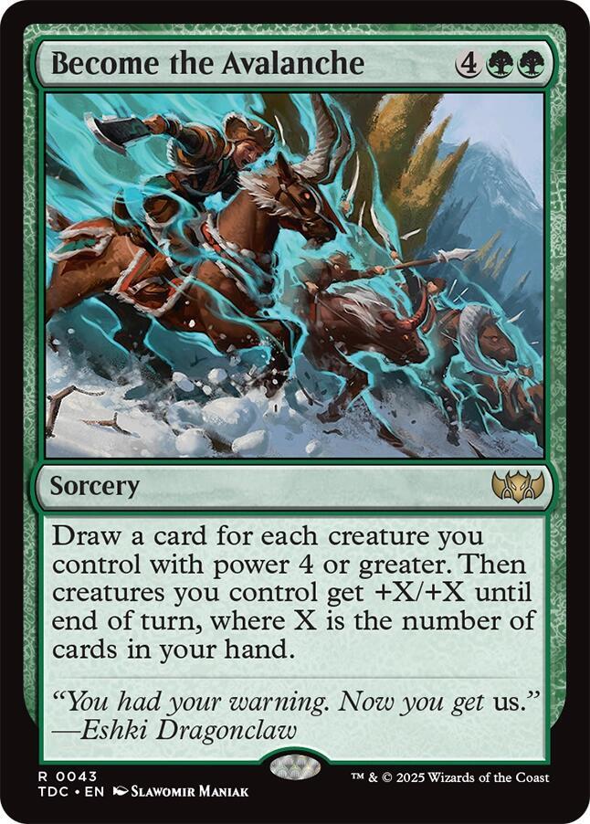Become the Avalanche 43 card from Commander: Tarkir: Dragonstorm