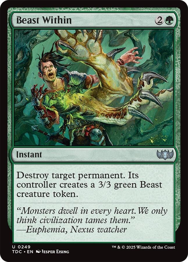 Beast Within 249 card from Commander: Tarkir: Dragonstorm