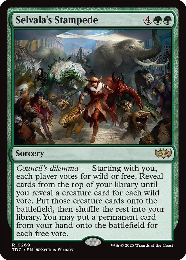 Selvala's Stampede 269 card from Commander: Tarkir: Dragonstorm