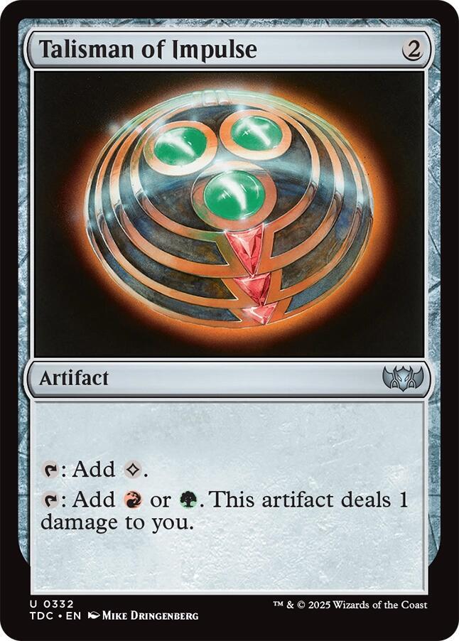 Talisman of Impulse 332 card from Commander: Tarkir: Dragonstorm