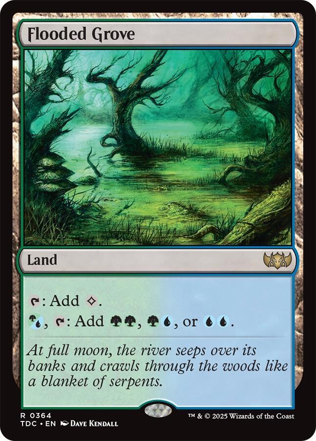 Flooded Grove 364 card from Commander: Tarkir: Dragonstorm