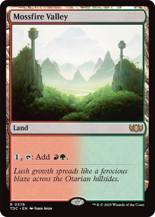 Mossfire Valley 378 card from Commander: Tarkir: Dragonstorm