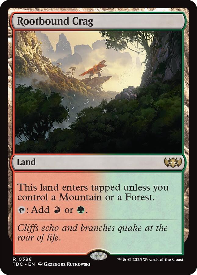 Rootbound Crag 388 card from Commander: Tarkir: Dragonstorm
