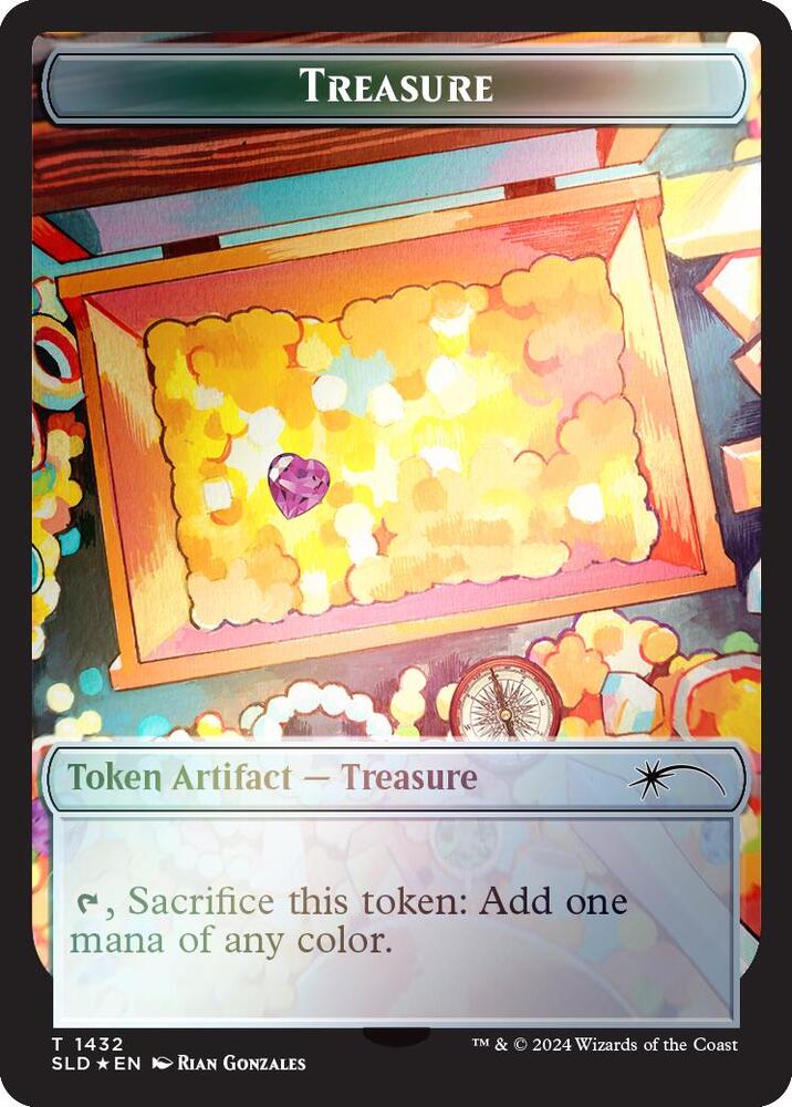 Treasure Token (Rainbow Foil) 1432 card from Secret Lair Drop Series
