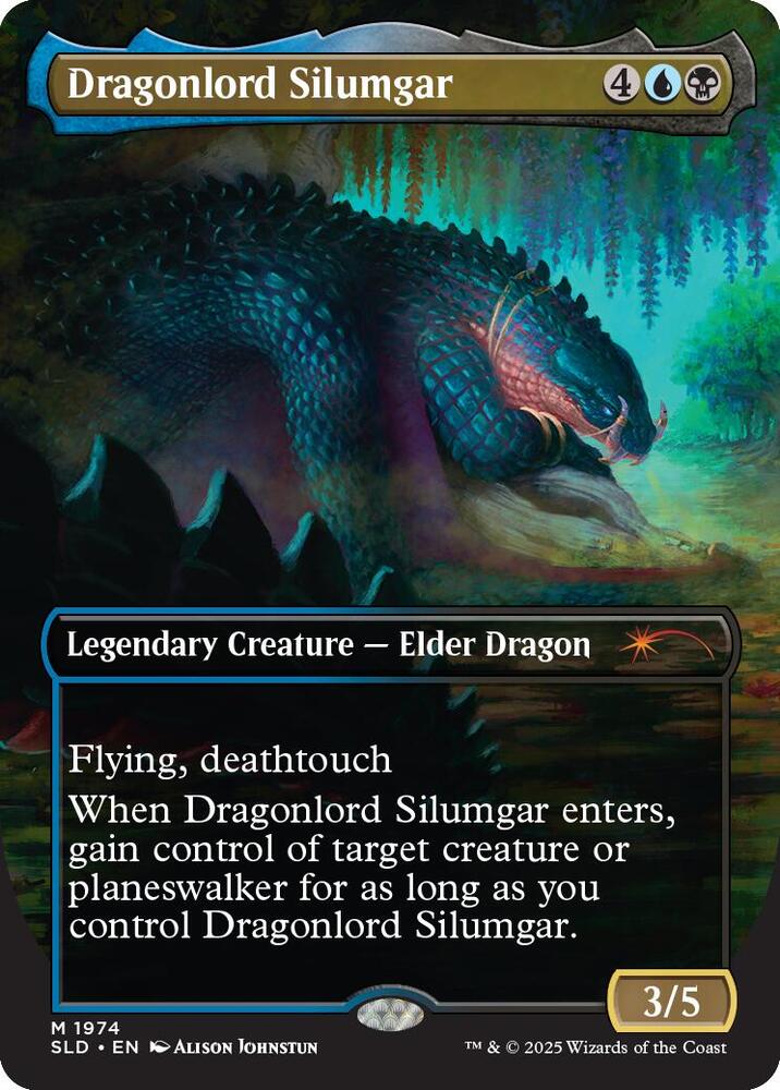 Dragonlord Silumgar 1974 card from Secret Lair Drop Series