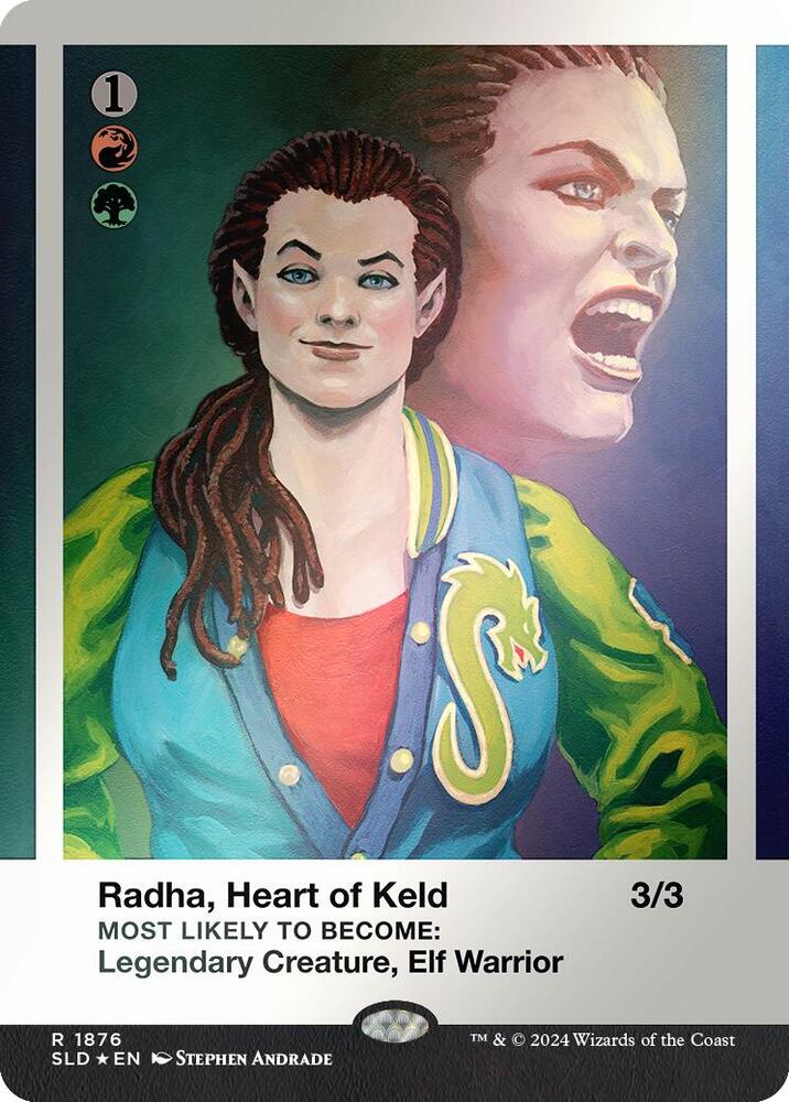 Radha, Heart of Keld (Rainbow Foil) 1876 card from Secret Lair Drop Series