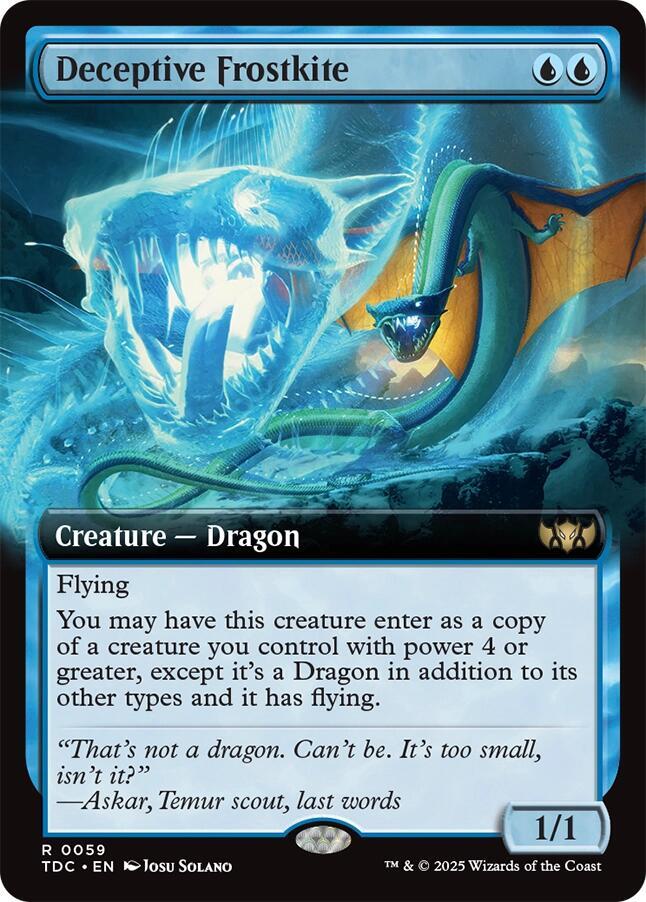 Deceptive Frostkite (Extended Art) 59 card from Commander: Tarkir: Dragonstorm