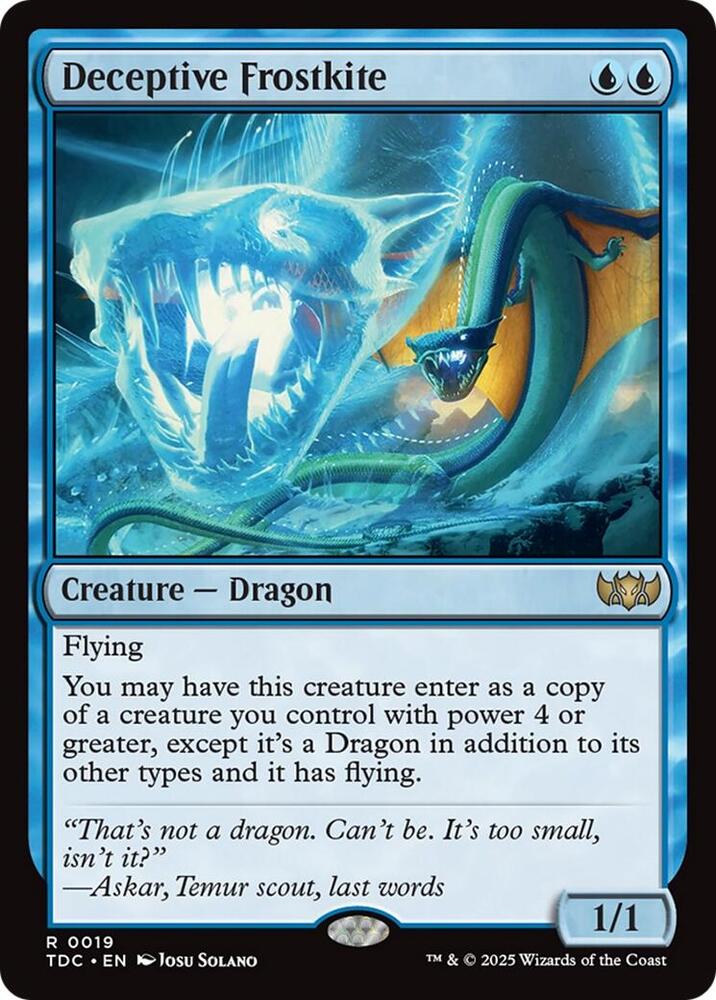 Deceptive Frostkite 19 card from Commander: Tarkir: Dragonstorm
