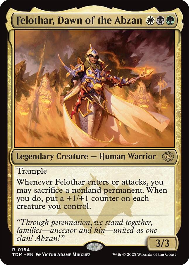 Felothar, Dawn of the Abzan 184 card from Tarkir: Dragonstorm