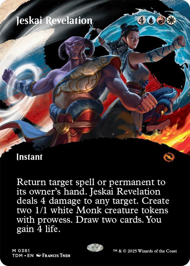 Jeskai Revelation (Borderless) 361 card from Tarkir: Dragonstorm