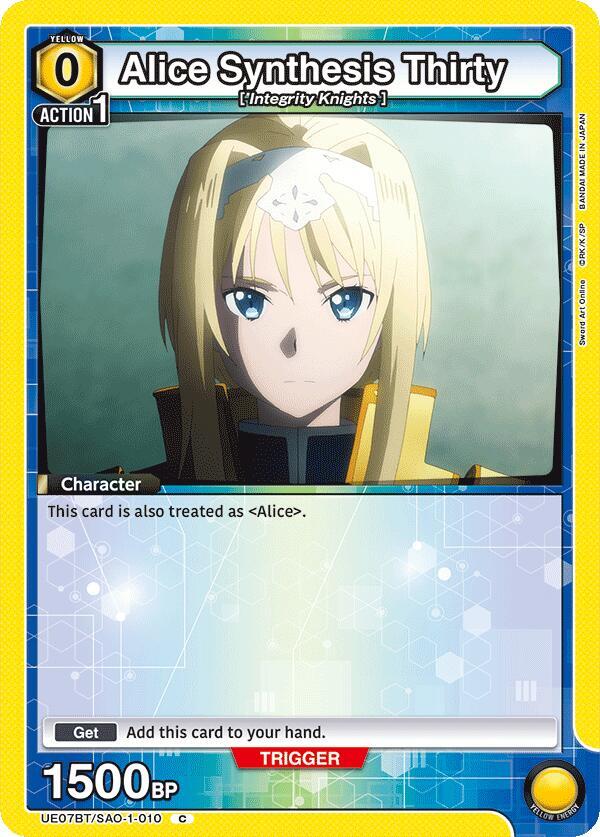Alice Synthesis Thirty (Box Topper Foil) UE07BT/SAO-1-010 card from UE07BT: Sword Art Online