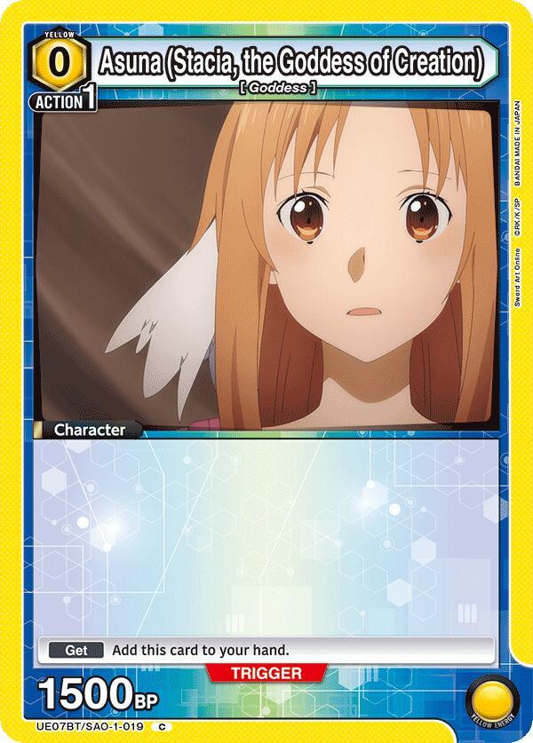 Asuna (Stacia, the Goddess of Creation) (Box Topper Foil) UE07BT/SAO-1-019 card from UE07BT: Sword Art Online