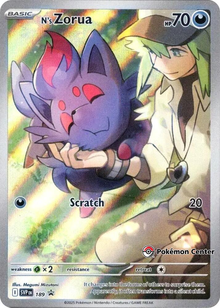 N's Zorua (Pokemon Center Exclusive) 189 card from SV: Scarlet & Violet Promo Cards