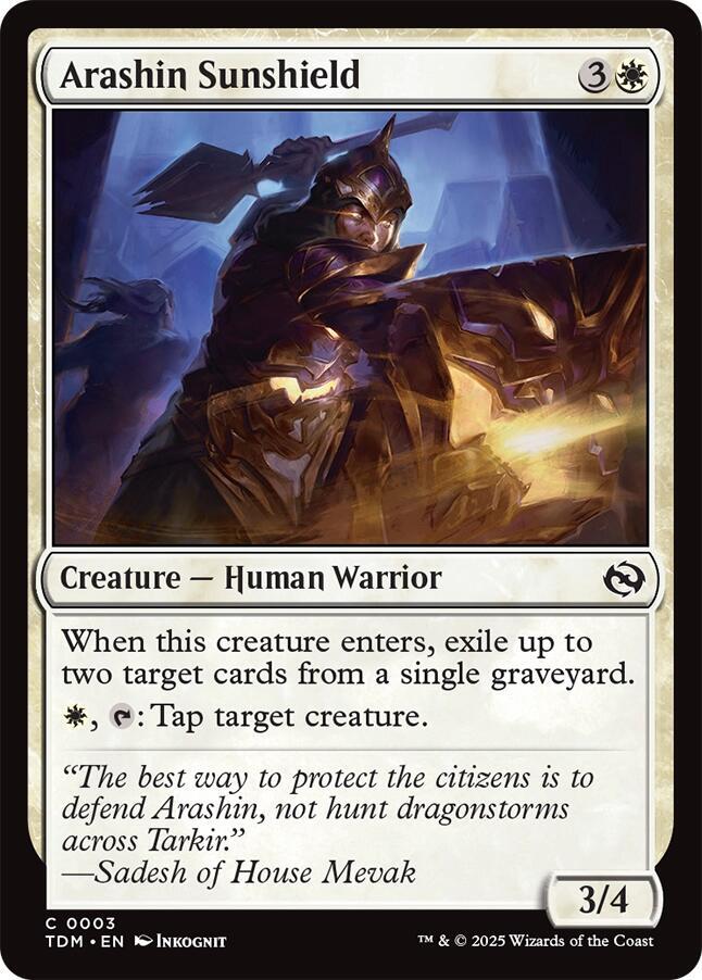 Arashin Sunshield 3 card from Tarkir: Dragonstorm