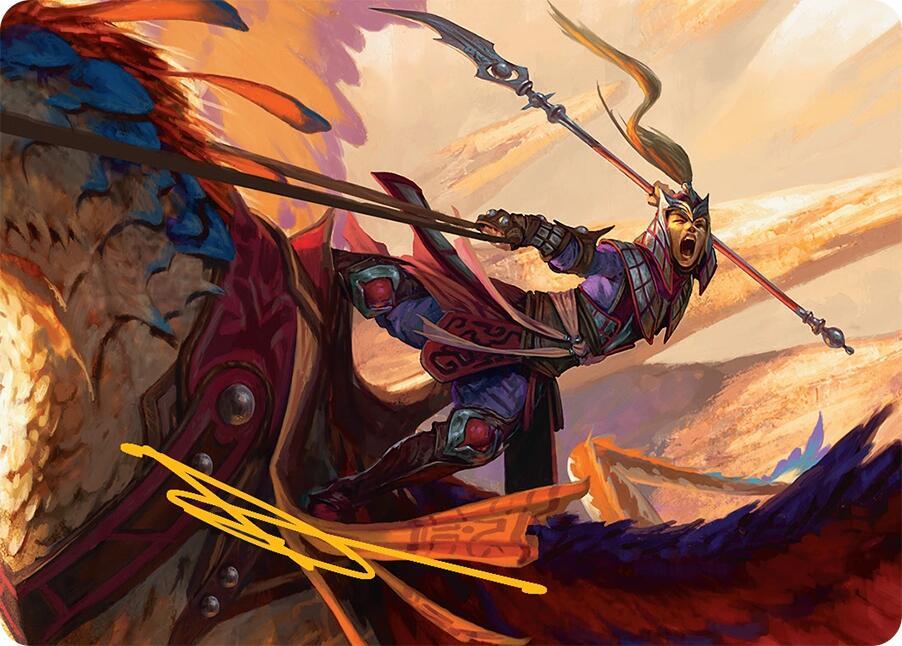 Dragonback Lancer Art Card (3/54) (Gold-Stamped Signature) card from Art Series: Tarkir: Dragonstorm