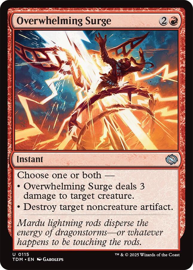 Overwhelming Surge 115 card from Tarkir: Dragonstorm