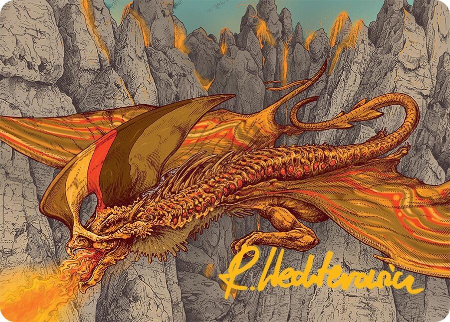 Magmatic Hellkite Art Card (34/54) (Gold-Stamped Signature) card from Art Series: Tarkir: Dragonstorm