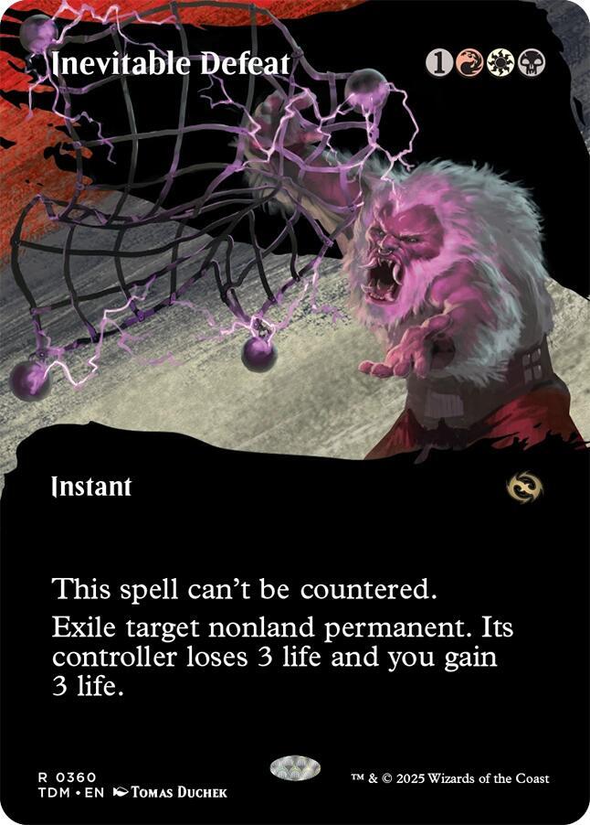Inevitable Defeat (Borderless) 360 card from Tarkir: Dragonstorm