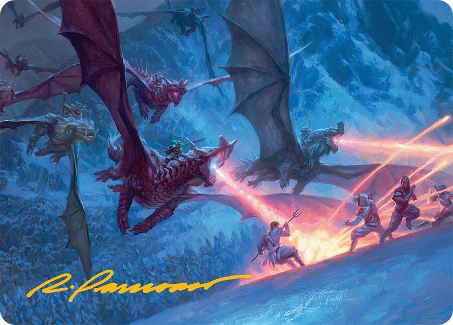 Dragonback Assault Art Card (22/54) (Gold-Stamped Signature) card from Art Series: Tarkir: Dragonstorm