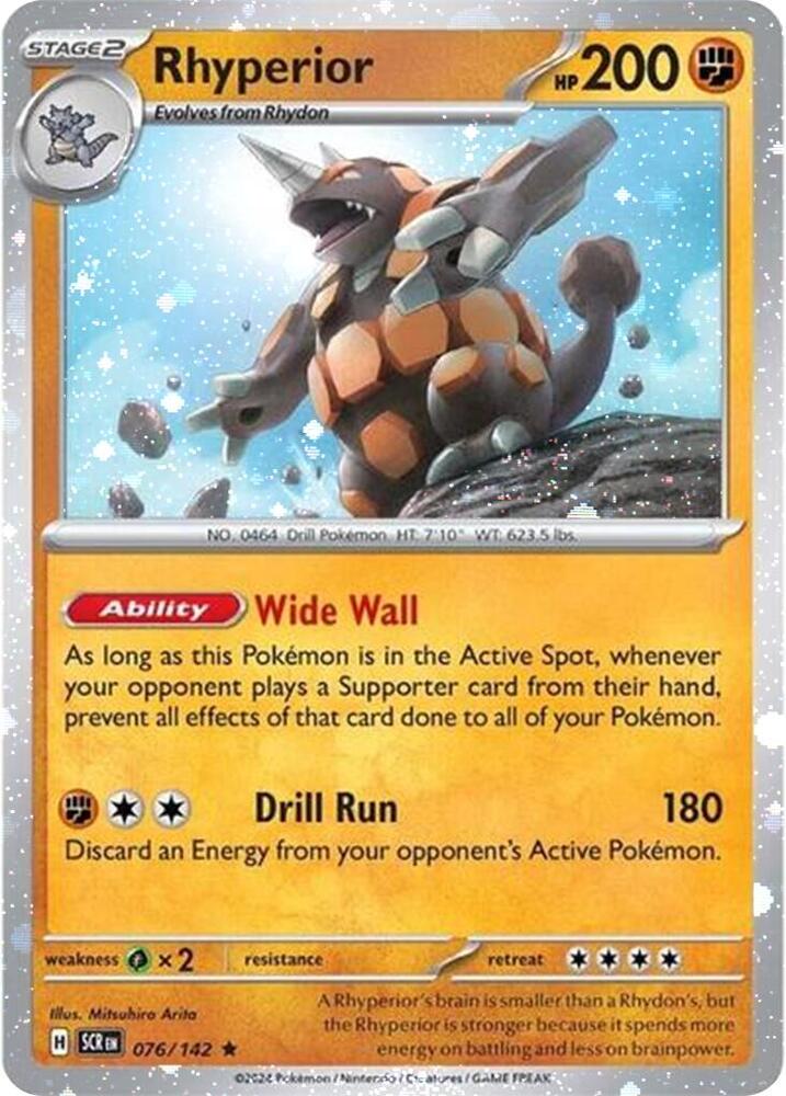 Rhyperior - 76/142 (Cosmos Holo) 076/142 card from Miscellaneous Cards & Products