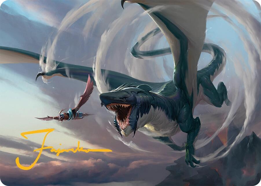 Whirlwing Stormbrood Art Card (27/54) (Gold-Stamped Signature) card from Art Series: Tarkir: Dragonstorm