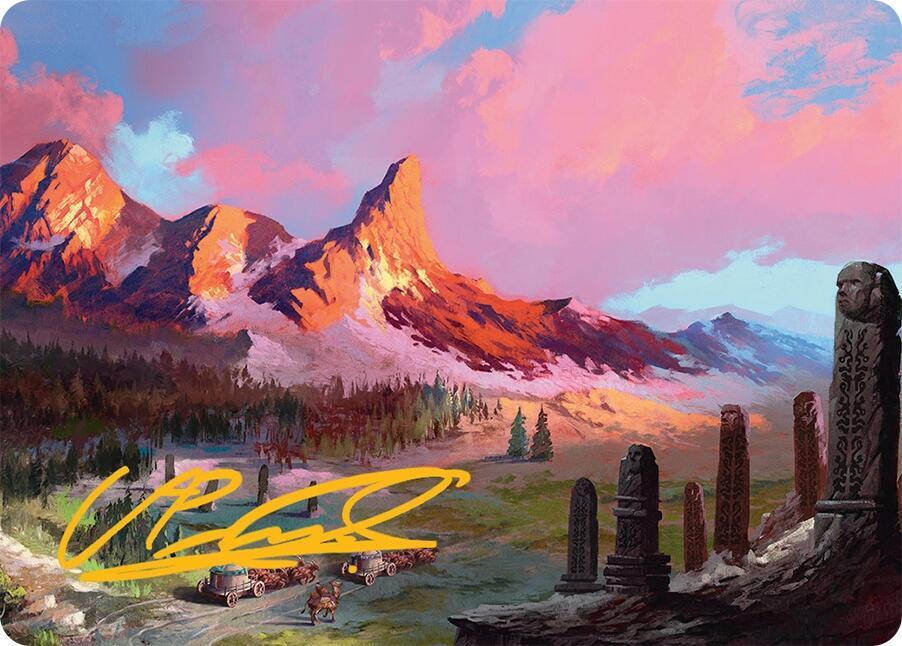 Rugged Highlands Art Card (29/54) (Gold-Stamped Signature) card from Art Series: Tarkir: Dragonstorm