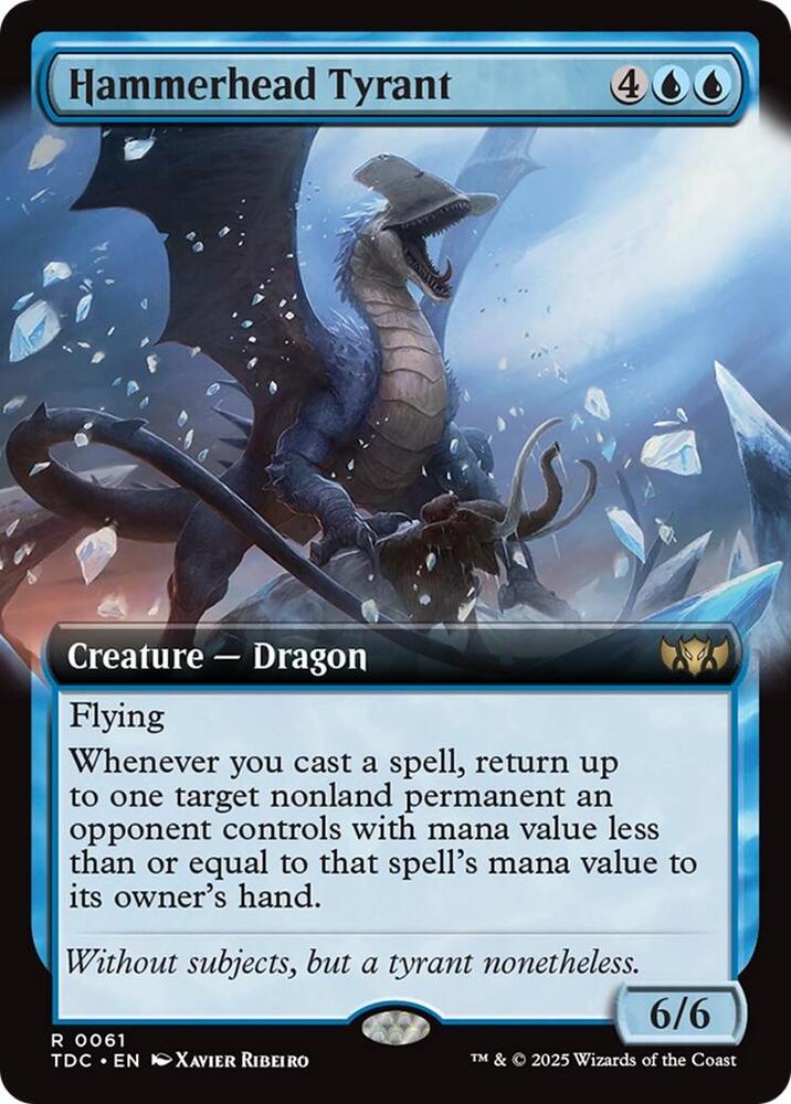 Hammerhead Tyrant (Extended Art) 61 card from Commander: Tarkir: Dragonstorm