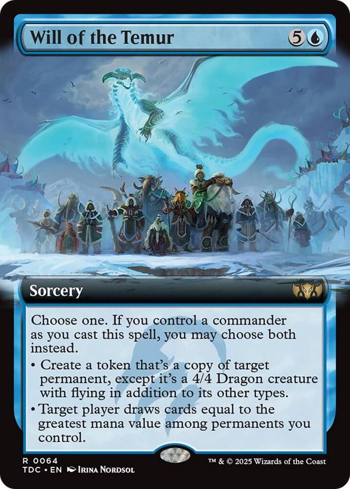 Will of the Temur (Extended Art) 64 card from Commander: Tarkir: Dragonstorm