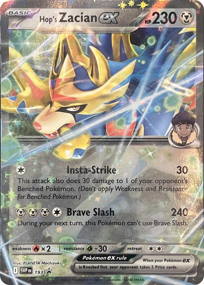 Hop's Zacian ex SVP193 card from SV: Scarlet & Violet Promo Cards