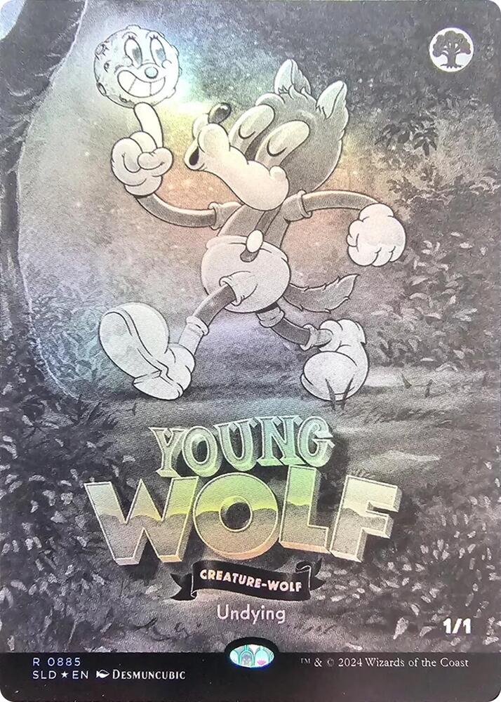Young Wolf (Black & White Foil) 885 card from Secret Lair Drop Series