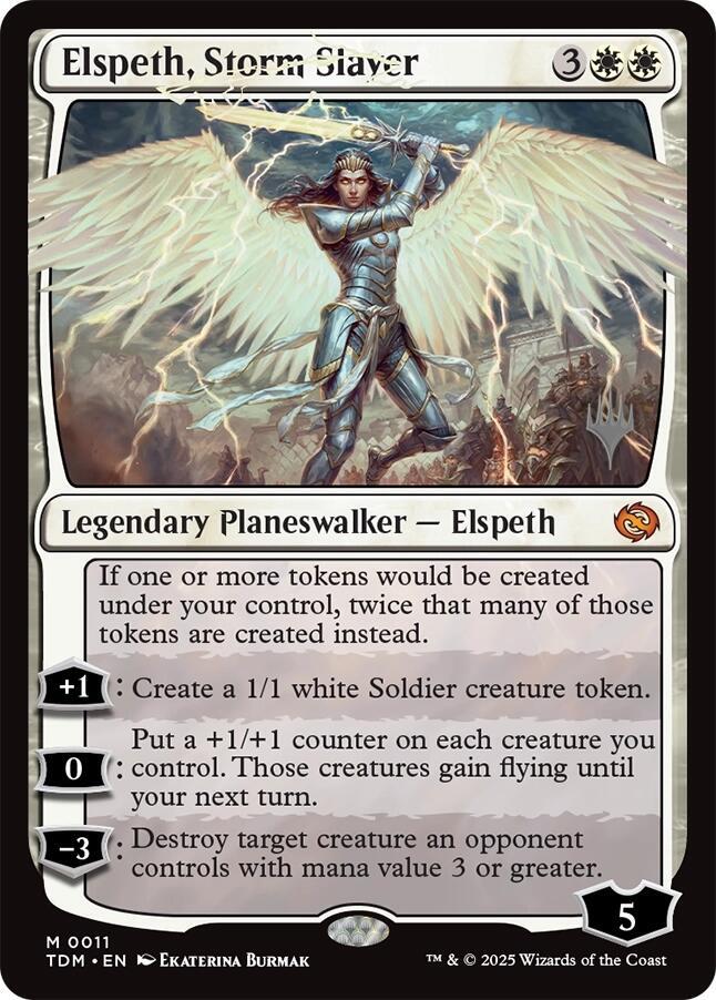 Elspeth, Storm Slayer 11 card from Promo Pack: Tarkir: Dragonstorm