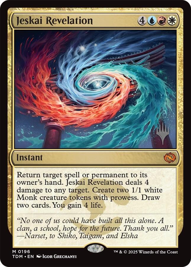 Jeskai Revelation 196 card from Promo Pack: Tarkir: Dragonstorm