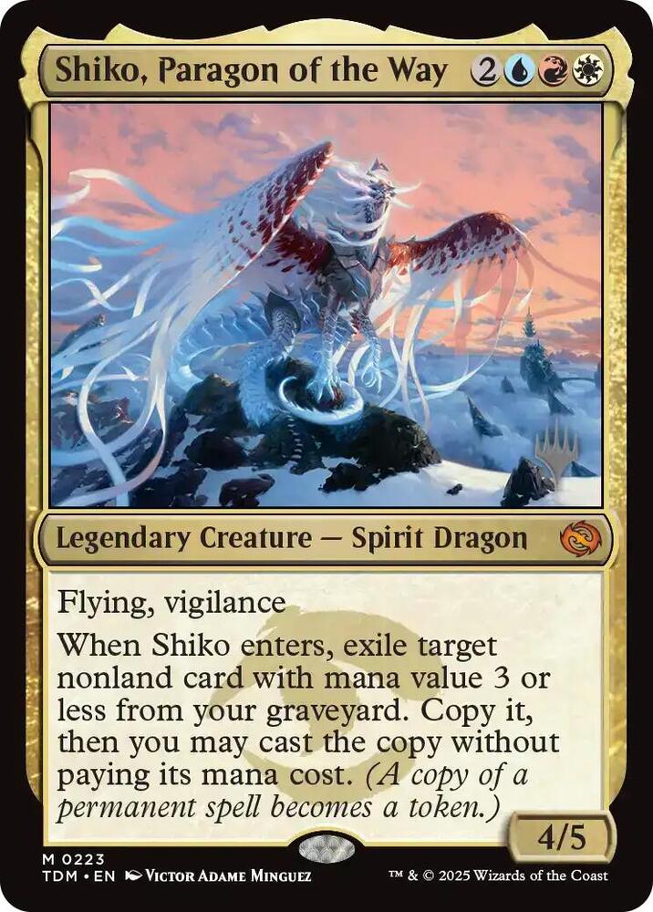 Shiko, Paragon of the Way 223 card from Promo Pack: Tarkir: Dragonstorm