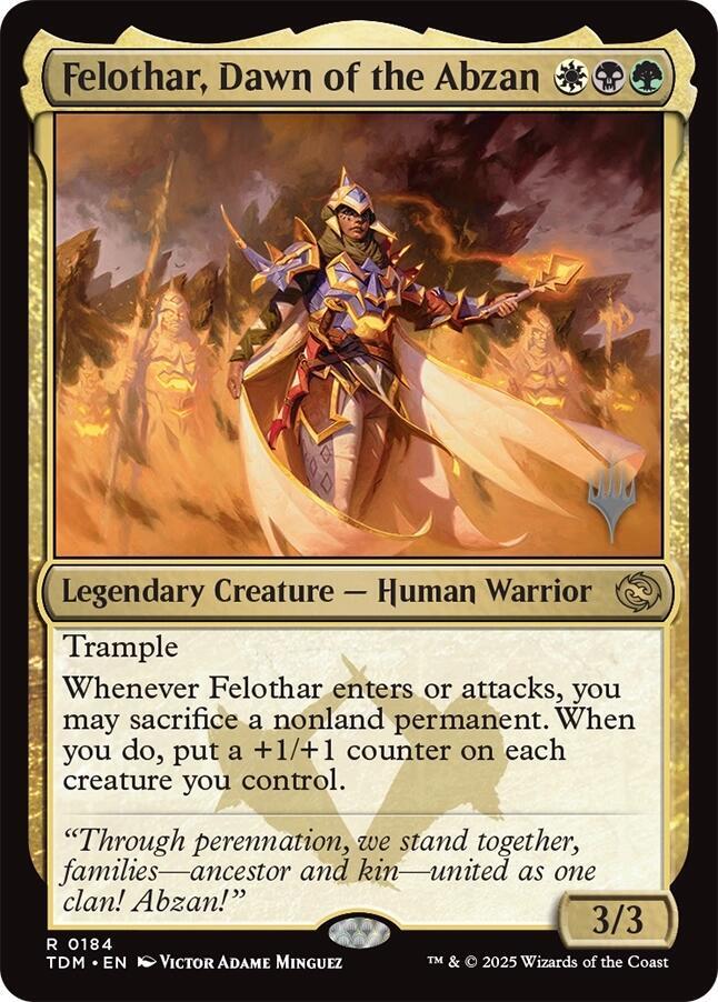 Felothar, Dawn of the Abzan 184 card from Promo Pack: Tarkir: Dragonstorm