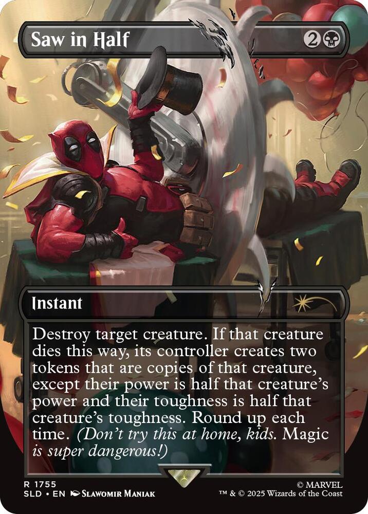 Saw in Half 1755 card from Secret Lair Drop Series