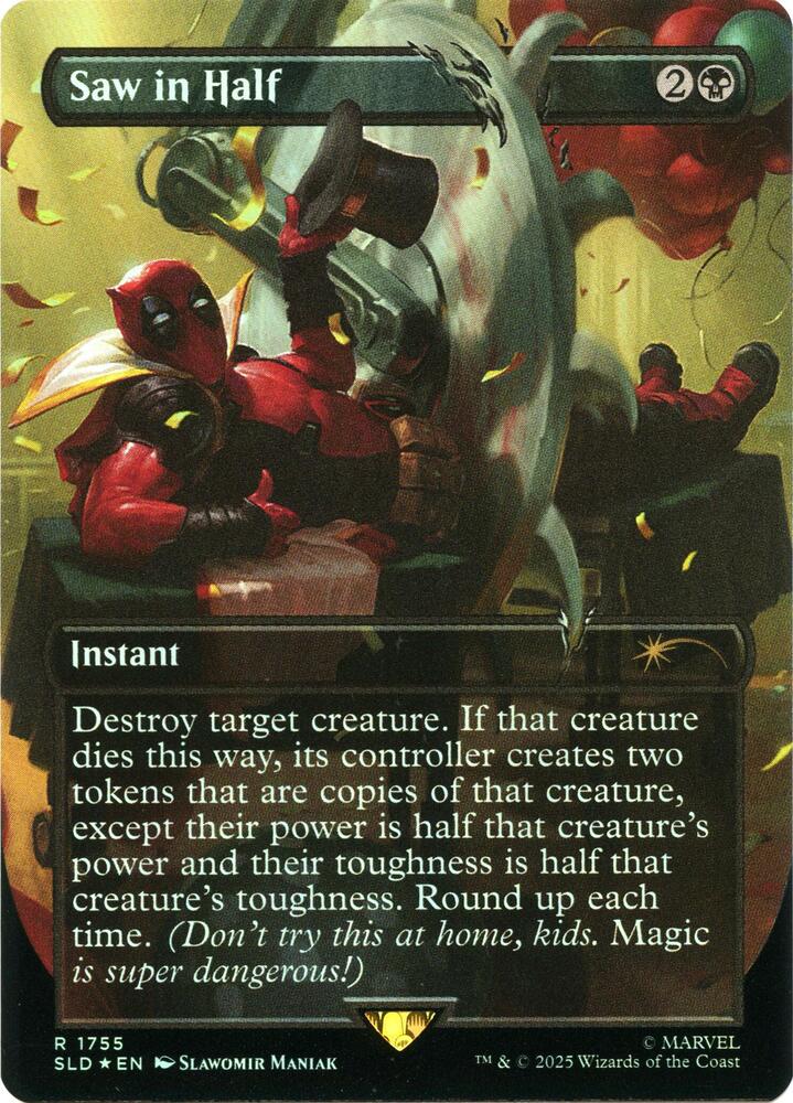 Saw in Half (Rainbow Foil) 1755 card from Secret Lair Drop Series